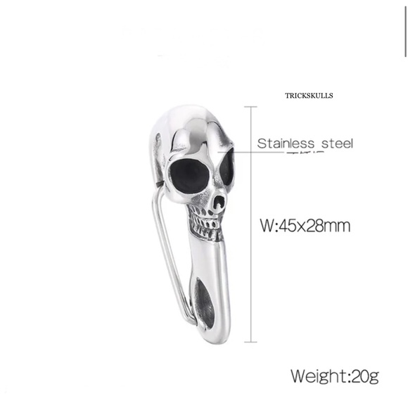 TRICKSKULLS Jewelry Skull Clip Carabiner Keychain Wallet Chain Hook